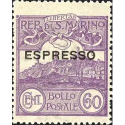 Blick auf San Marino, überdruckter Express