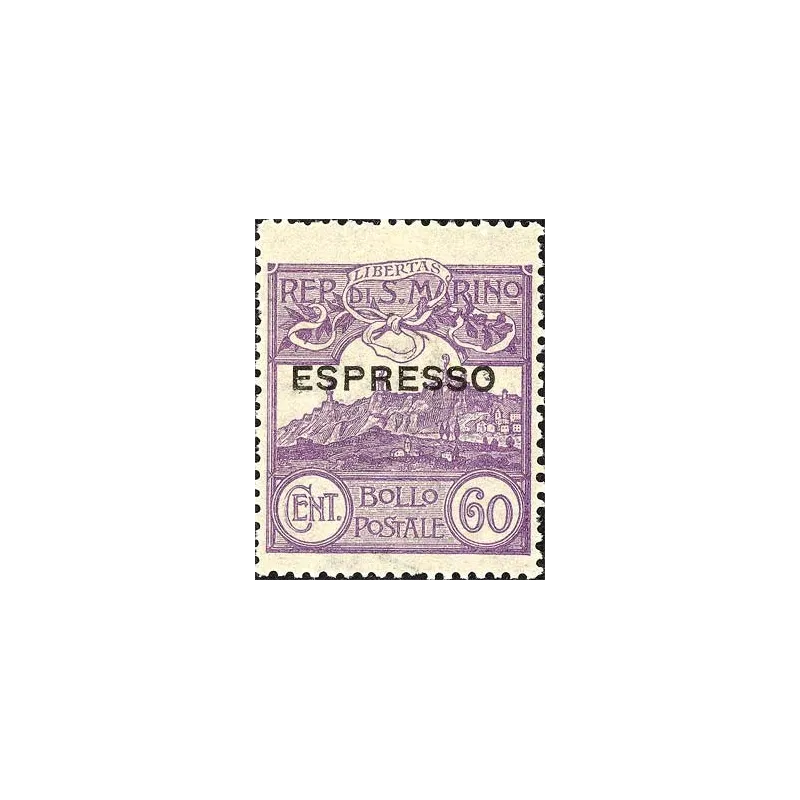 View of san marino, overprinted express