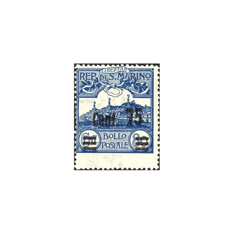 Figure or view of san marino, overprinted