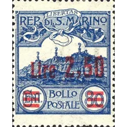 Figura o vista de san marino, sobreimpresión