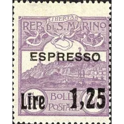 Blick auf San Marino, überdruckter Express