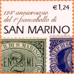 125th anniversary of the first stamp of san marino