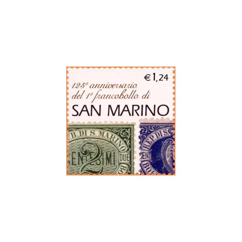 125th anniversary of the first stamp of san marino