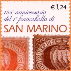 125th anniversary of the first stamp of san marino