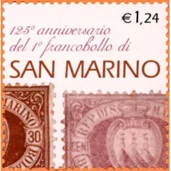 125th anniversary of the first stamp of san marino