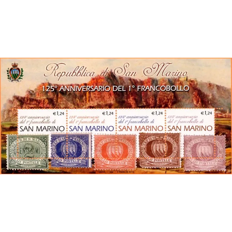 125th anniversary of the first stamp of san marino