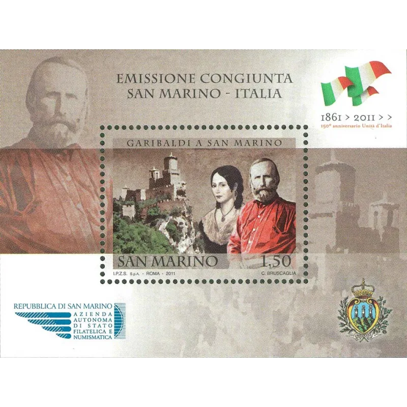 150. Jahrestag der Verleihung der Ehrenbürgerschaft San Marino an giuseppe garibaldi