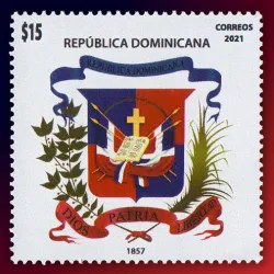 Evolución del escudo dominicano de armas 1857