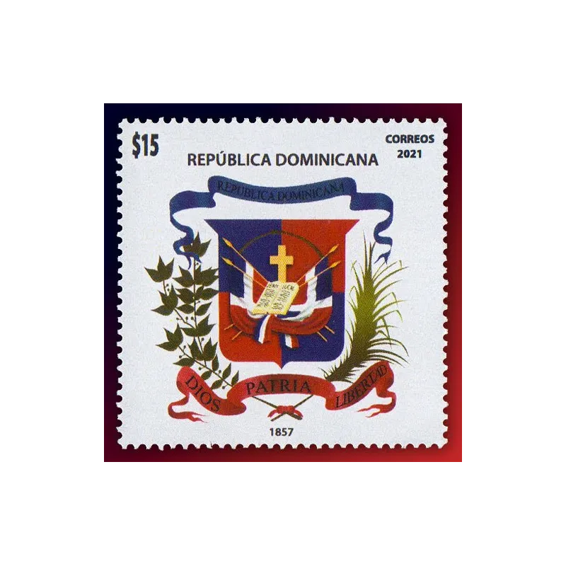 Evolución del escudo dominicano de armas 1857