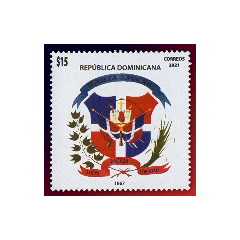 Evolución del escudo dominicano de armas 1867