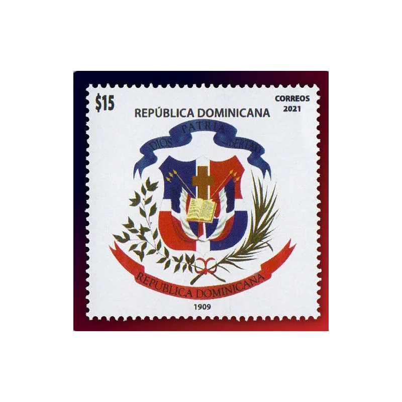 Evolución del escudo dominicano de armas 1909